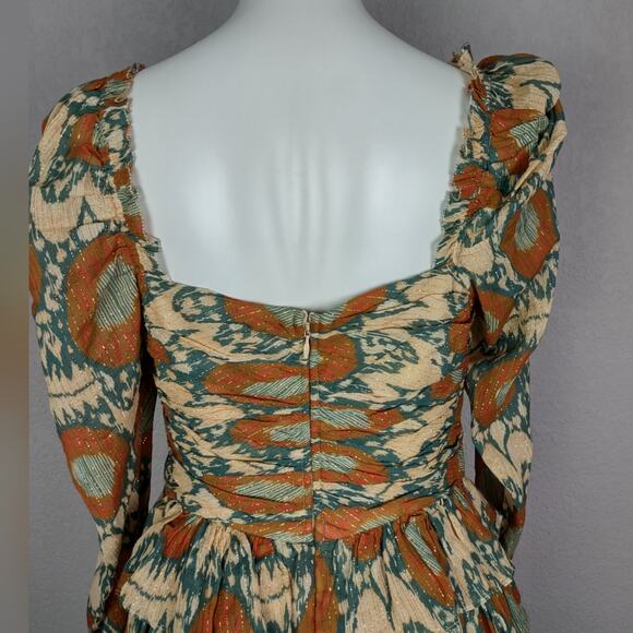 ULLA JOHNSON Naiya Dress Metallic Ruffle Mini Size 6 - Picture 11 of 16